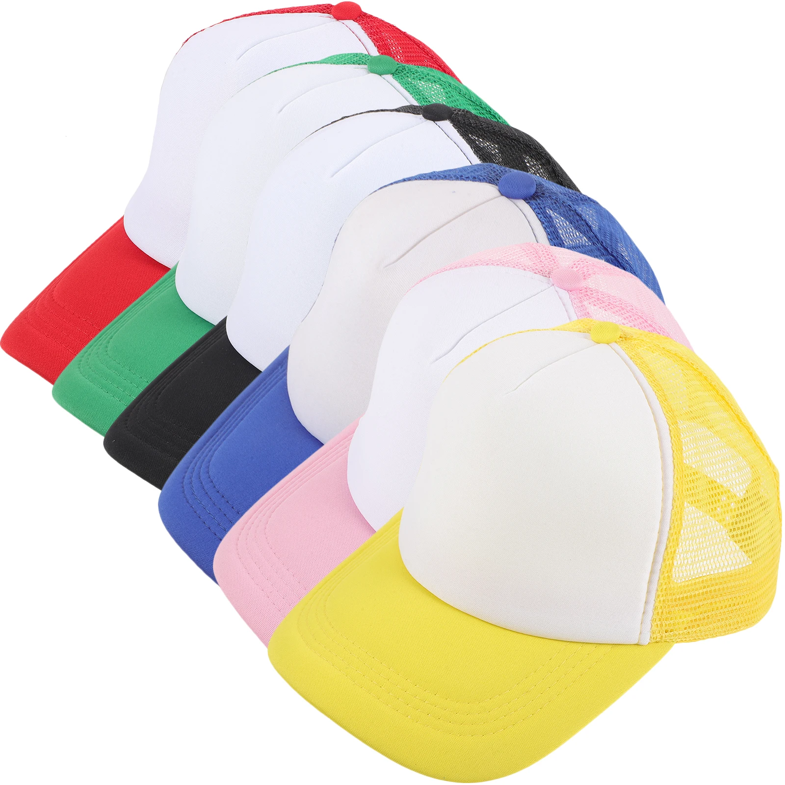 

6pcs Blank Hats Men Baseball Cap Polyester Fiber Sublimation Blanks Heat Transfer DIY Outdoor Fishing Camping Picnic Beach