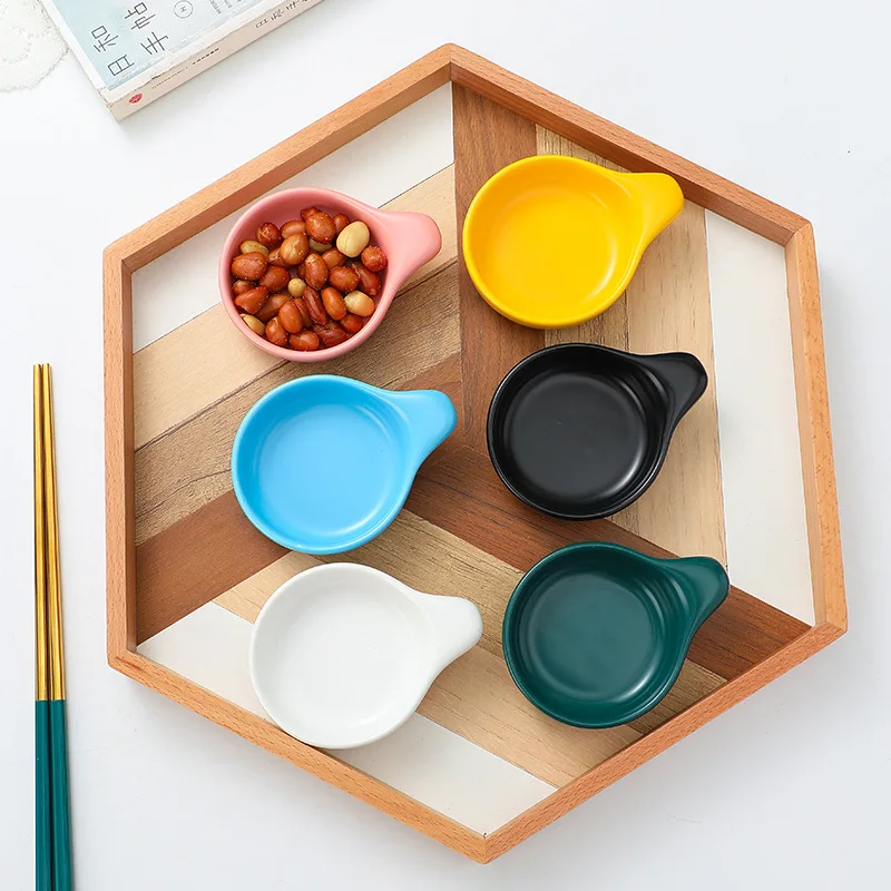 Japanese Ceramic Sauce Dish Seasoning Dish Condiment Dishes Sushi Soy Snack Home Bowl Mini Tray Tiny Bowl