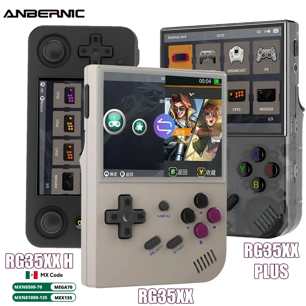 ANBERNIC RG35XX/RG35XX PLUS/RG35XX H Handheld Game Player  3.5″ IPS 640*480 Screen Portable Video Game Player Christmas Gifts