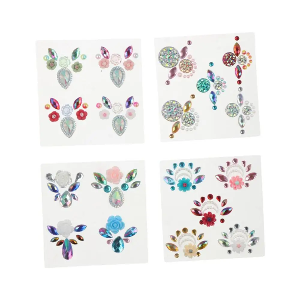 

DIY Adhesive Makeup Diamond Sticker 3D Crystal Diamond Mask Rhinestone Tattoo Festival Temporary Face Stickers Party