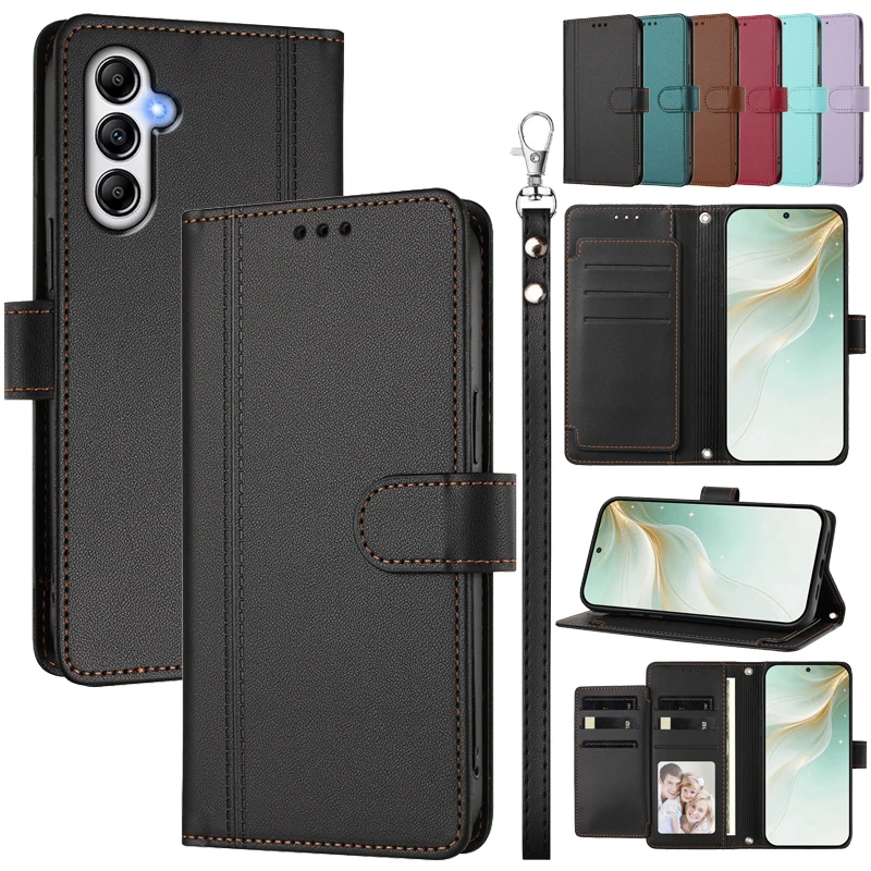 Multi-functional Leather Wallet Flip Phone Case For Samsung Galaxy A04E A04 A14 A24 A34 A54 5G Cover 9 Card Slots + 1 Cash Slots