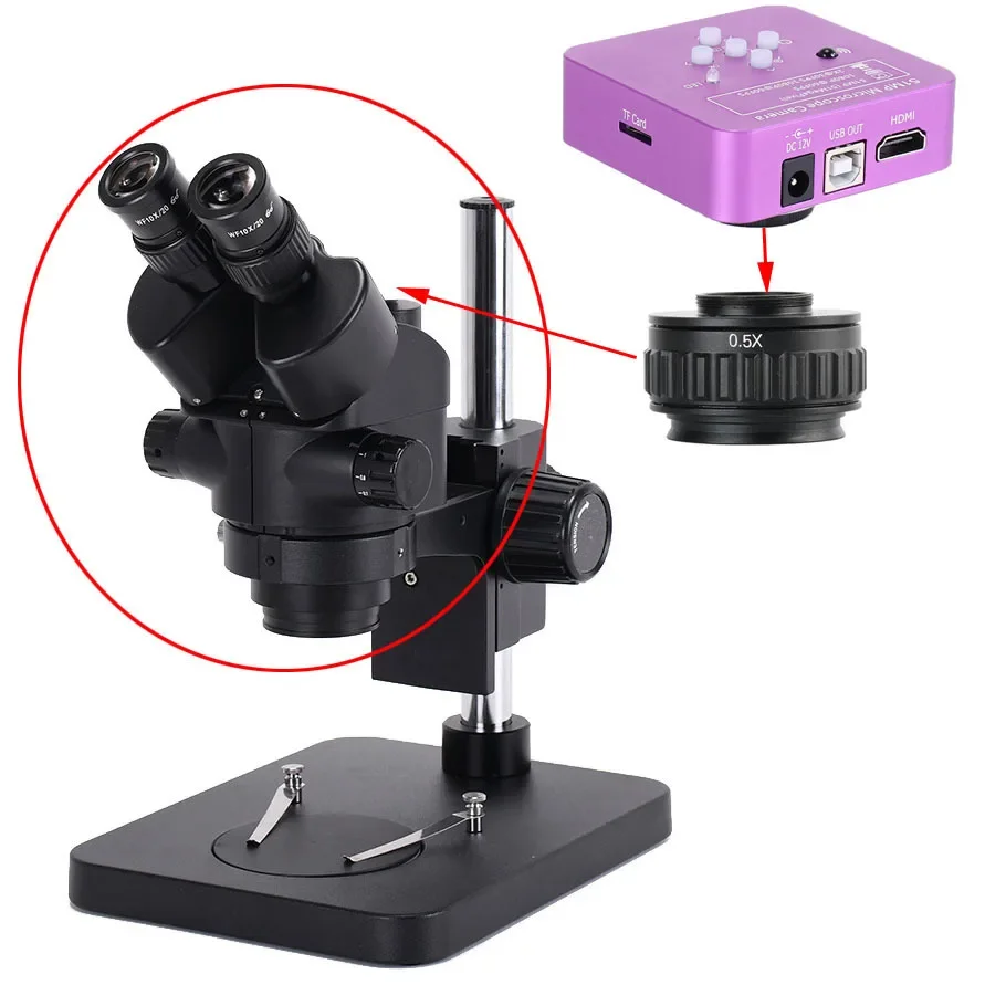 High definition HDMI electron microscope industrial camera PCB repair inspection video magnifying glass with video adapter