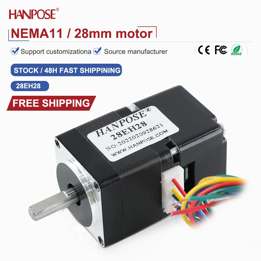 

Шаговый двигатель с замкнутым контуром NEMA8 28EH28 0,8 А 2,5 В, координатное считывание в реальном времени, без потери, стабильное управление