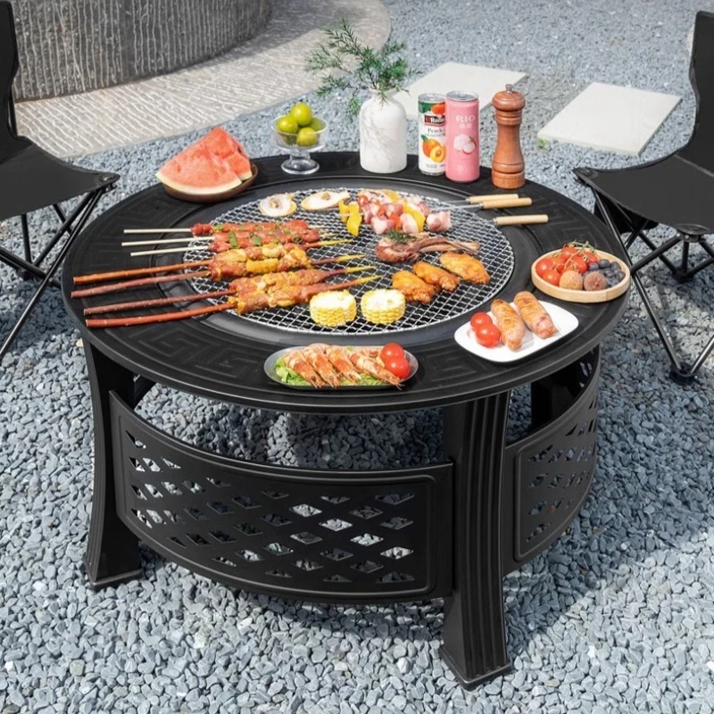 

Outdoor Portable Fire Stove Keep Warm Carbon Steel Bonfire Stove Camp Travel Folding Barbecue Stoves Multifunctional Equipment