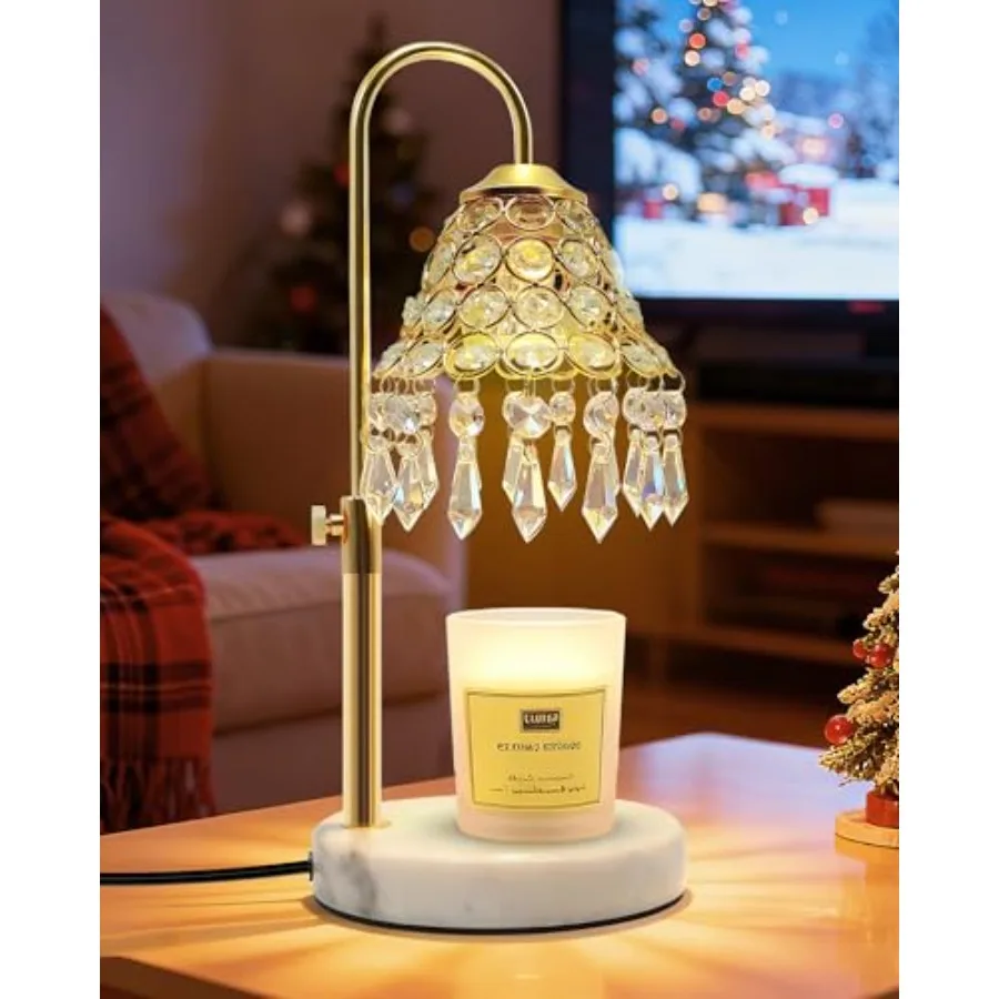 

Crystal Candle Warmer Lamp with Timer and Dimmer - 2-in-1 Electric Wax Melt Burner and Dimmable Table Lamp Adjustable Height St