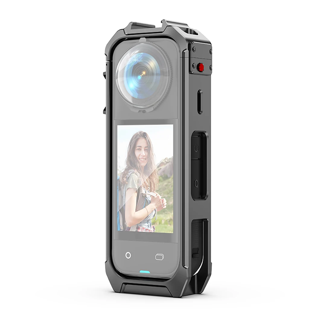 Für Insta360 X5 Erweiterung Fall Metall Schutz Rahmen Mit Kalten Schuh Halterung Magnetische Basis für Insta 360X5 Kamera Käfig Rig – Detail 17