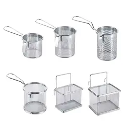 Ramen Skimmer for Dumpling Vegetable Sturdy Deep Fry Basket Pasta Strainer for Frying Cooking Rinsing Straining Draining