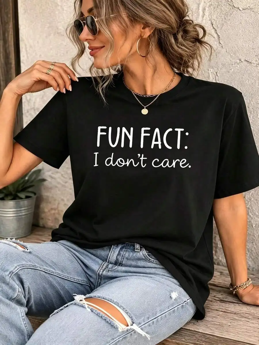 Oversized Women Slogan Graphic T Shirt Crewneck Short Sleeve Casual Summer Streetwear Aesthetic Daily Wear Top