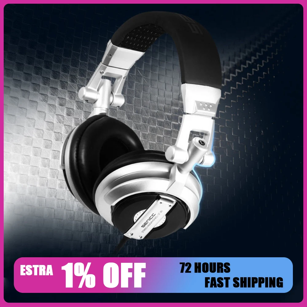 

Проводная гарнитура SENICC ST-80 с сильным басом, HIFI, студийный монитор, музыкальные наушники для DJ