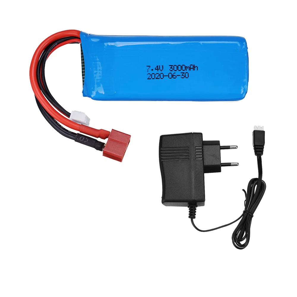 Bateria Lipo de 7,4 V para Wltoys 144001   12428 12423 104001 124019 124018   Peças sobressalentes da bateria do carro RC 2S 7.4V 3000mah para barcos rc