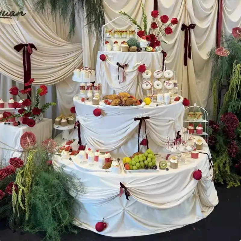 

Wedding Metal Circular Dessert Table, Outdoor Wedding Party Birthday Candy Cake Round Table Tower Engagement Banquet 40 -120 CM