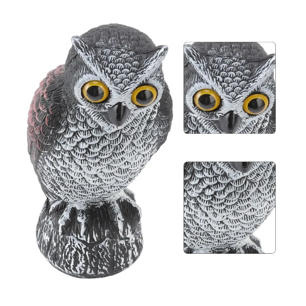 New Large Size Owl Decoy Scare Birds Away Plastic Bird Deterrent Garden Decoration Realistic Pest Control view 3