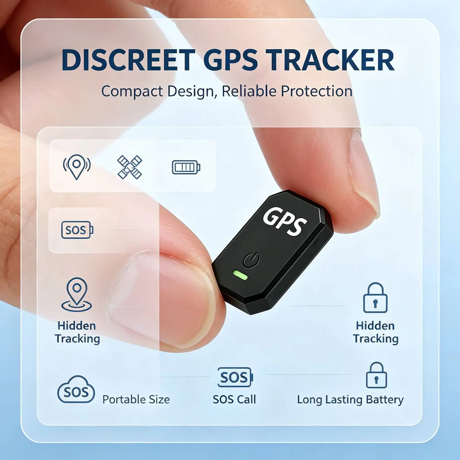 Y6 Mini GPS Tracker, Hidden Real‑Time GPS Locator with Geo‑Fence Alert, Long Standby Battery, Magnetic Discreet Tracking Device, Anti‑Theft GPS Tracker for Vehicles Car Motorcycle Truck Assets Monitoring