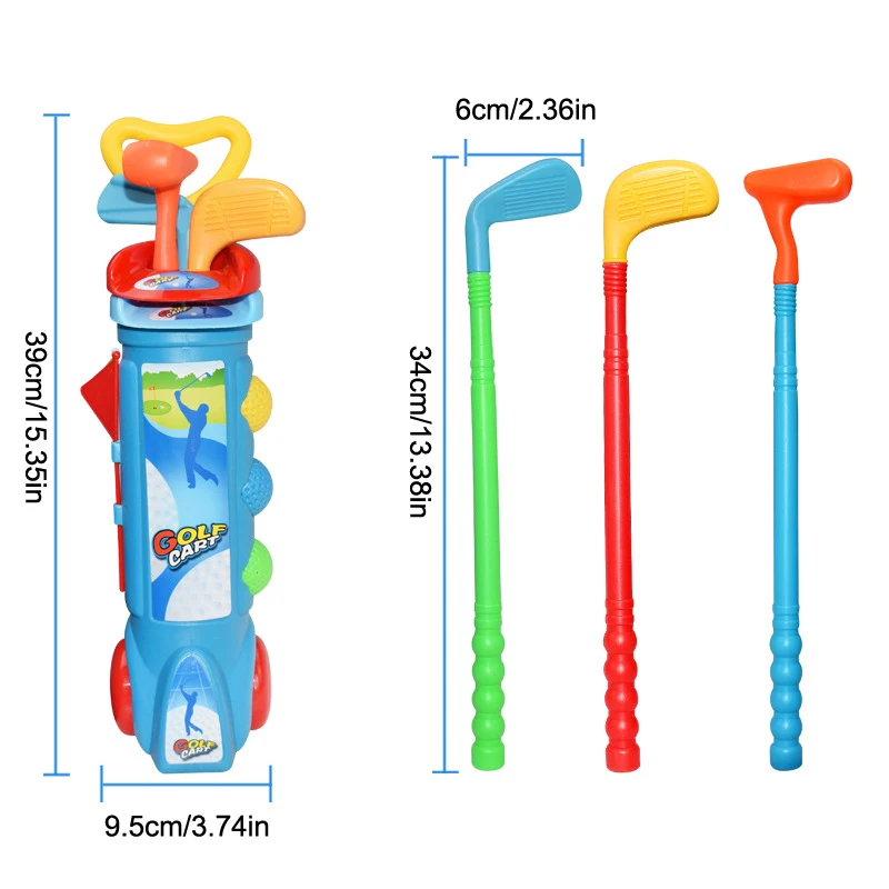 Parent-child Golf Practice Fun Indoor Outdoor Sports Fitness Toy Set with Balls Clubs Bases Flags