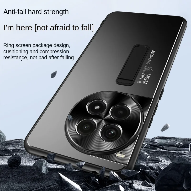 Металлический матовый чехол для телефона на заднюю панель для OnePlus 11R 12R, невидимая подставка, защита, силиконовый мягкий бампер из ТПУ, противоударные чехлы