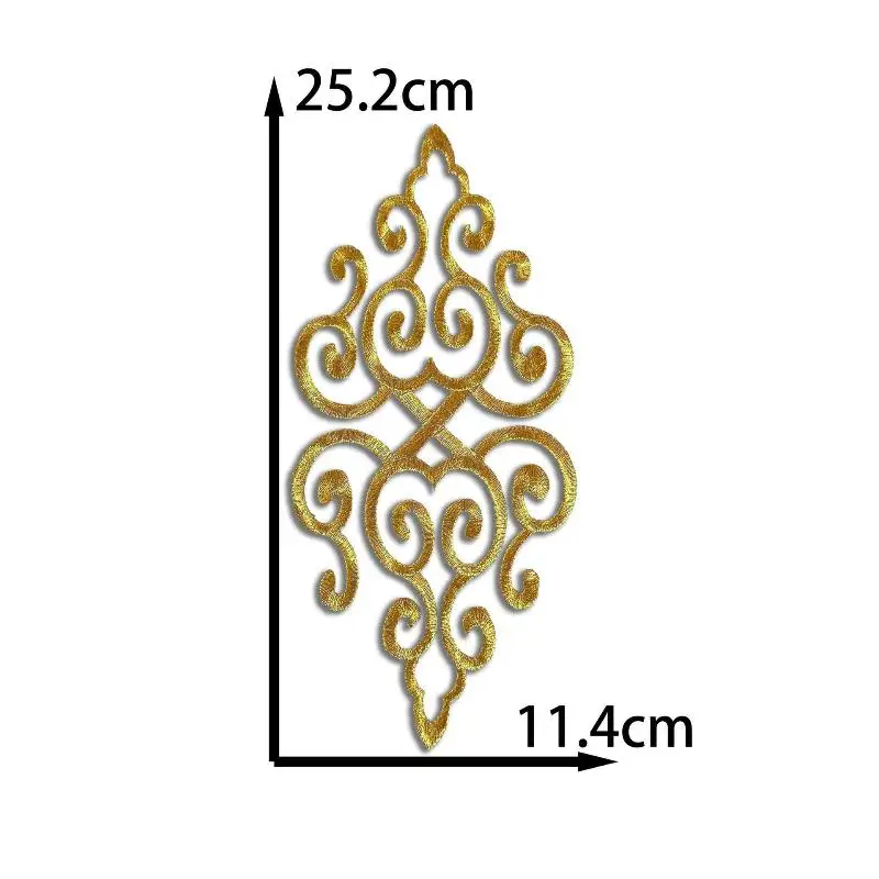 Gold- und Silberfarbene Blumenstickerei-Aufnäher für Bühnenkostüme, Kleidung, DIY-Handarbeiten und Accessoires – Detail 7