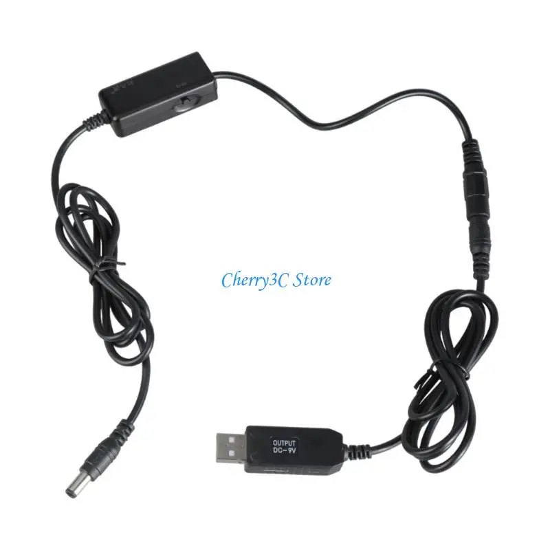 

83CE USB to DC5.5x2.1mm 9V Power Adapter Cable for Low Power Devices with Step up Function 5V3A Input/9V5W Output Wire
