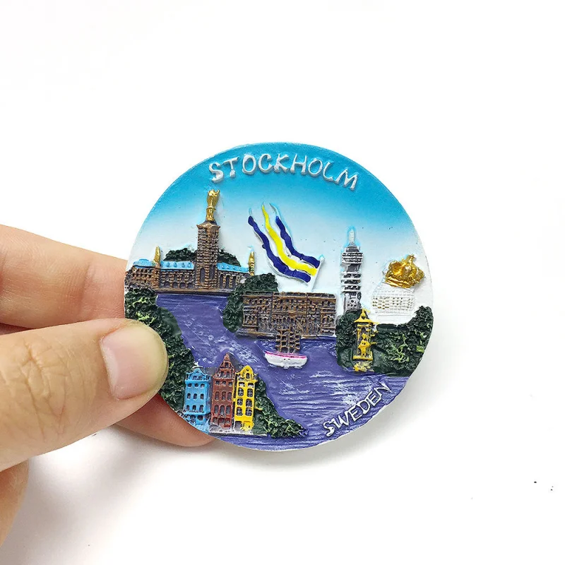 

scandinavian Sweden Stockholm Travel Souvenirs Creative Magnetic Refrigerator Stickers Home Magnetic Decorations Gifts