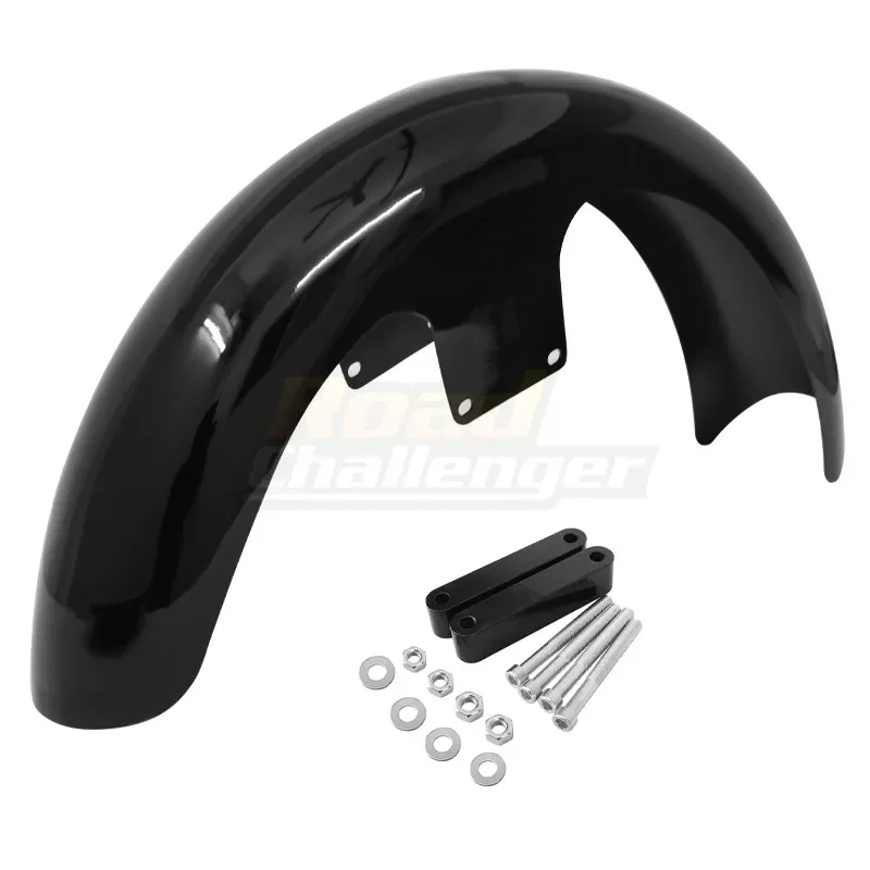 

Motorcycle 21" Wrap 5.5" Front Fender Mudguard Cover Protector Gloss Black For Harley Touring Road King Street Electra Glide