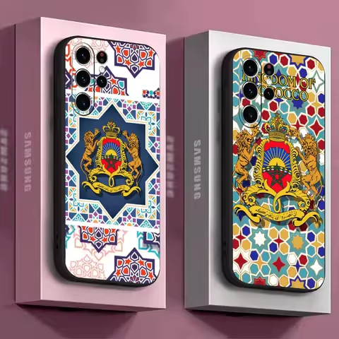 COOL Morocco logo Phone Case For Samsung Galaxy S25 S24 S23 S22 S21 S20 Plus Ultra Note20 Soft Black