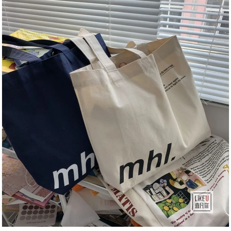 

Canvas Large-capacity Letter Bag Versatile New Style Version Ins Fashion Trend Simple and Casual Canvas Bag