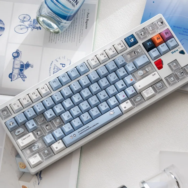 Workplace Bull Horse Fox Theme Keycaps Set PBT+PC Cherry Profile Custom Original Handmade Keycaps for Mechanical Keyboard Gift