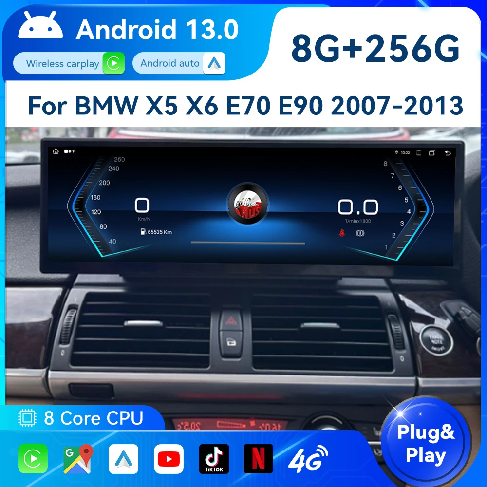 

14,9 "Android 13 автомобильный радиоприемник для BMW X5 F15 X5M F85 X6 F16 X6M F86 2007-2013, интеллектуальная система, мультимедийный плеер Navi Carplay BT