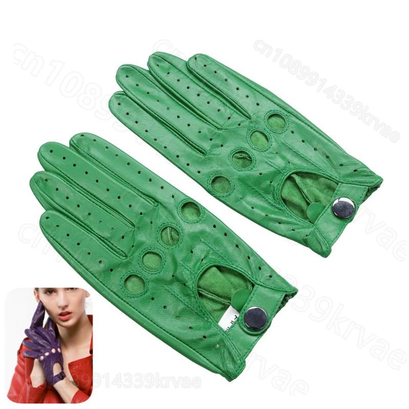 

Новые женские спортивные перчатки из овчины для верховой езды с локомотивом и полным пальцем, перчатки из бисера с полыми отверстиями AM013, аксессуары для мотоциклов