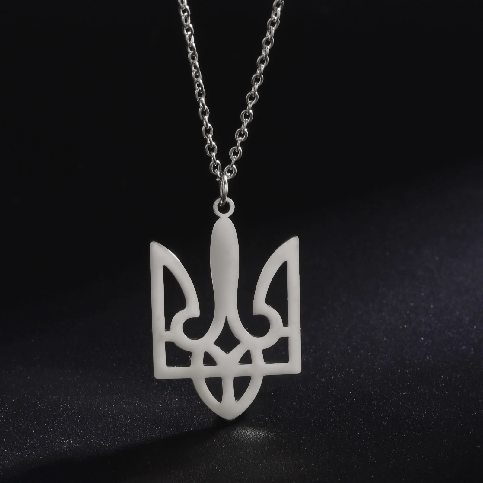 Ukrainian Coat of Arms Pendant Necklace for Women New Fashion Stainless Steel Gold Silver Color Necklace Jewelry Gift Wholesale