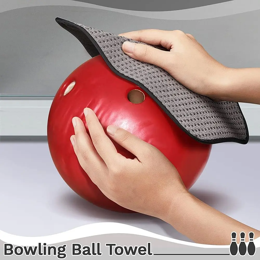 Anti-slip Bowling Ball Towel Soft Water-resistant Bowling Ball Rag Microfiber Black Bowling Alley Accessories Bowling Ball