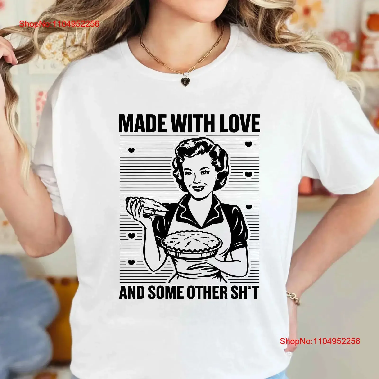 

Retro Housewife T Shirt Sarcastic Funny Made with Love and Some vintage Washed homme Comfortable graphic Stylish Stretched