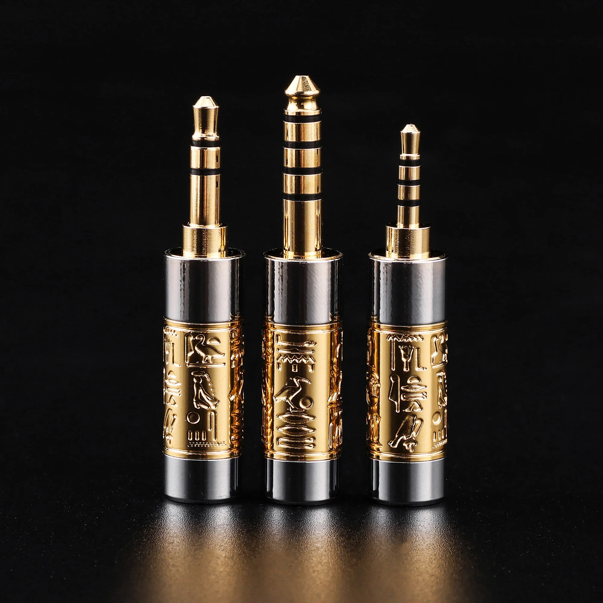 fine carving process pure copper gold plated 4.4mm 2.5mm 3.5mm + splitter + hub slider + 0.78CM DIY accessories