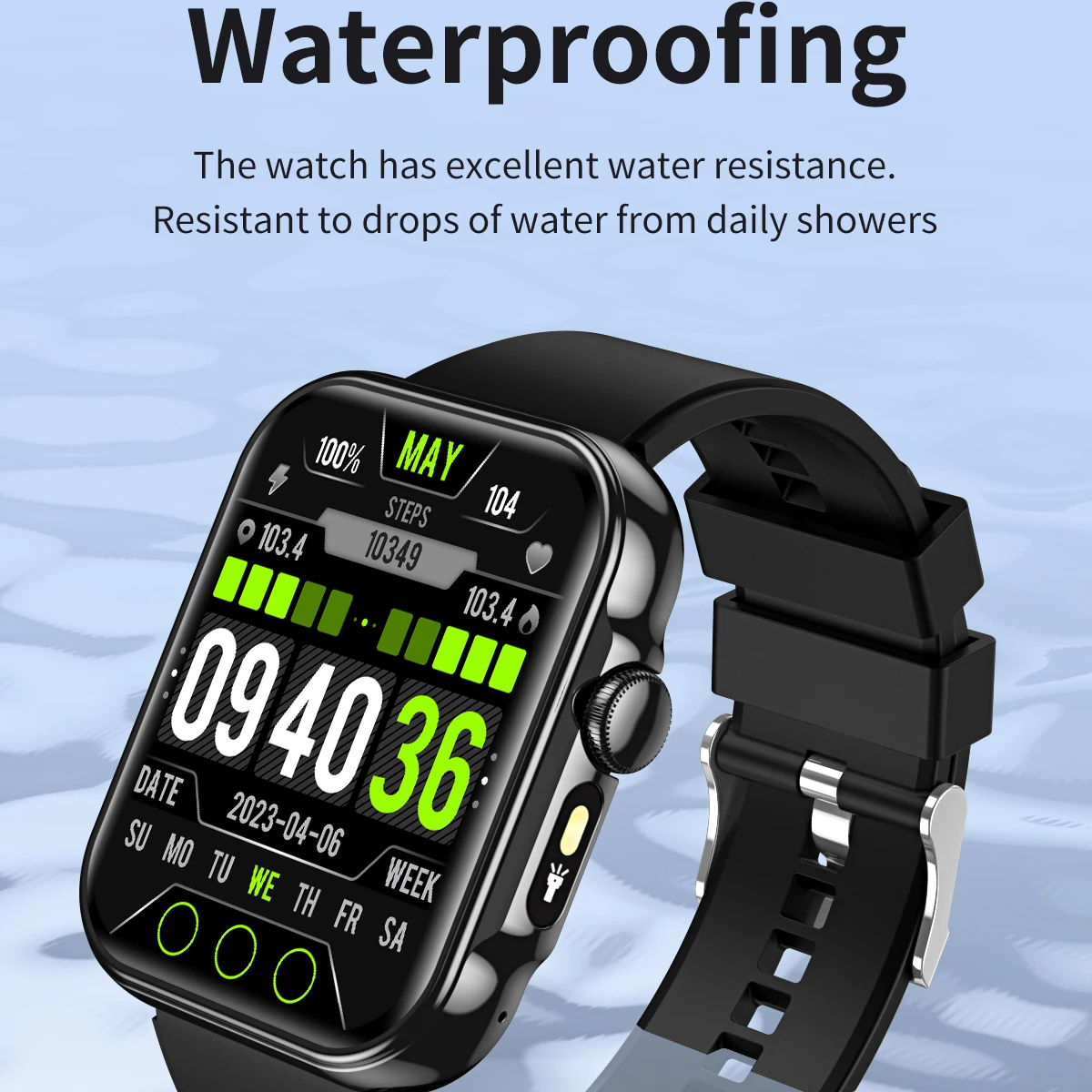 

Fashion 2.02" Smartwath Men Women LED Flashlight Outdoor Sports Blue Tooth Call Smart Watch Waterproof Heart Rate Sleep Music