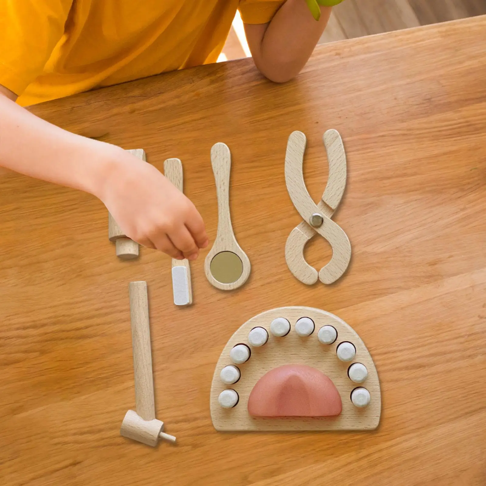 6 peças brinquedos de dentista para crianças fingir jogar ferramentas dentárias aprendizagem pré-escolar