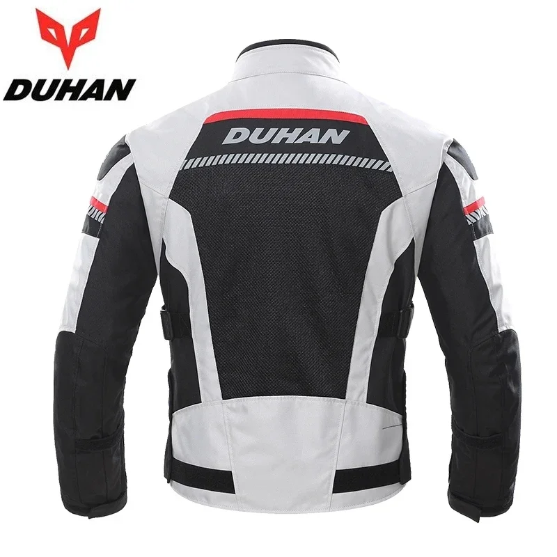 DUHAN Men Breathable Motorcycle Jacket Summer Mesh Motocross Cycling Clothing Reflective Motorbike Riding Protective Jacket