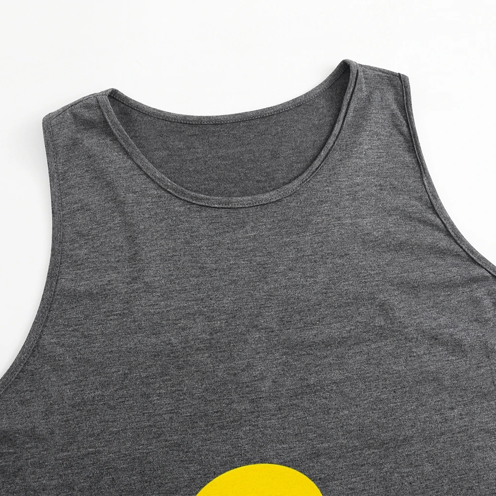 Haut sans manches à la mode orné de Motif de canard jaune mignon, débardeur polyvalent en coton doux et décontracté, adapté aux sorties quotidiennes