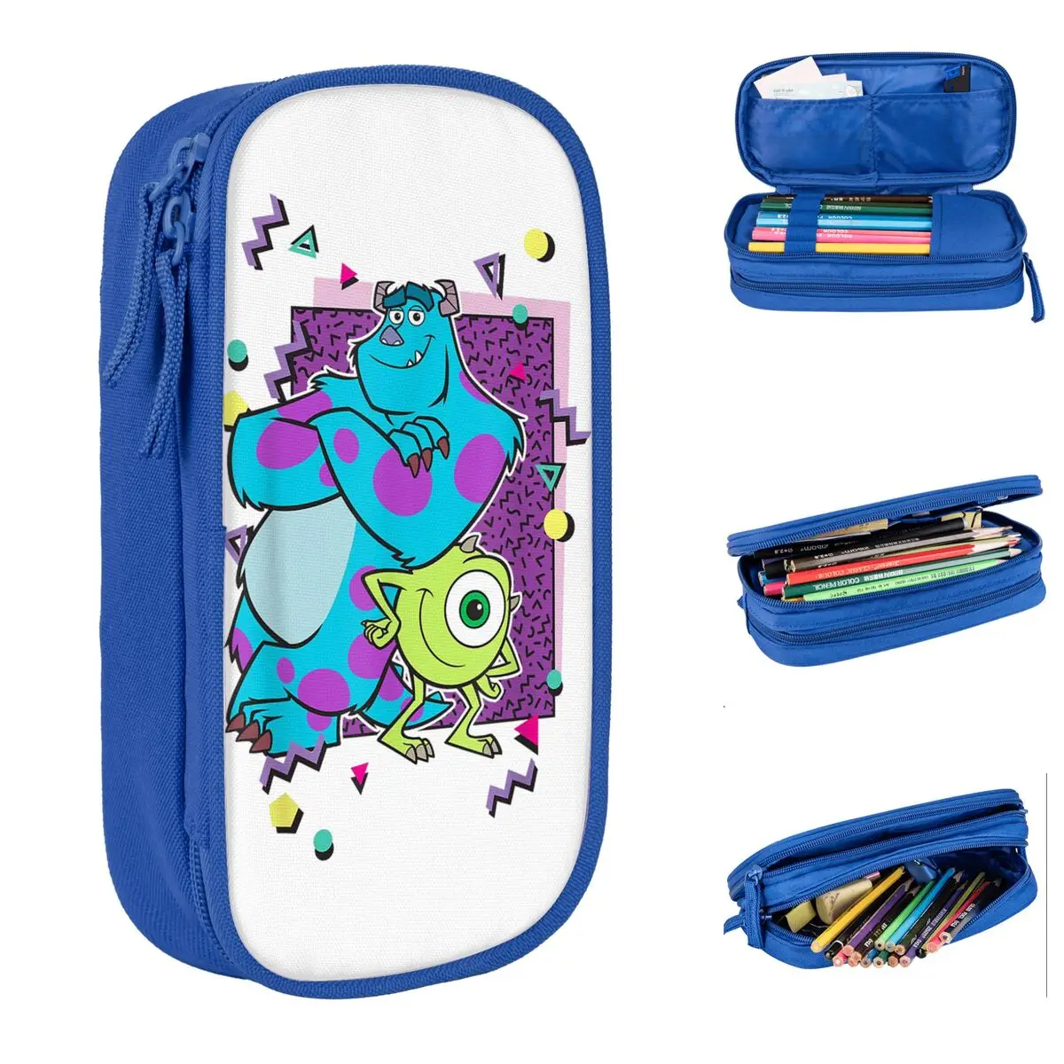 fun monsters inc mike e sully estilo estojo pen holder para estudante material escolar bolsa de papelaria 01