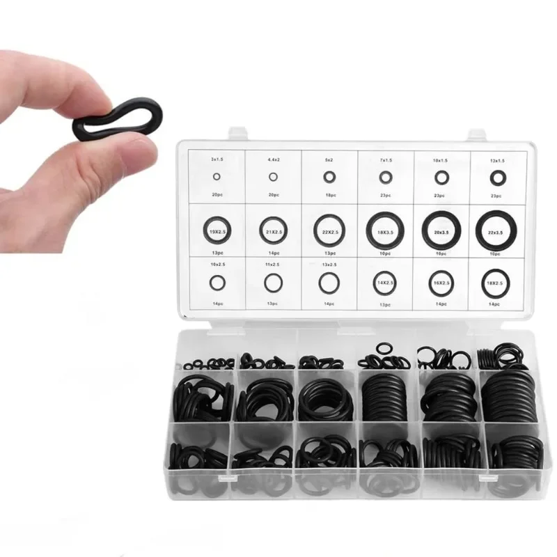 

279PCS Rubber O Ring Oil Resistance O-Ring Washer Gasket Seals Watertightness Assortment Different Size With Plastic Box Kit Set