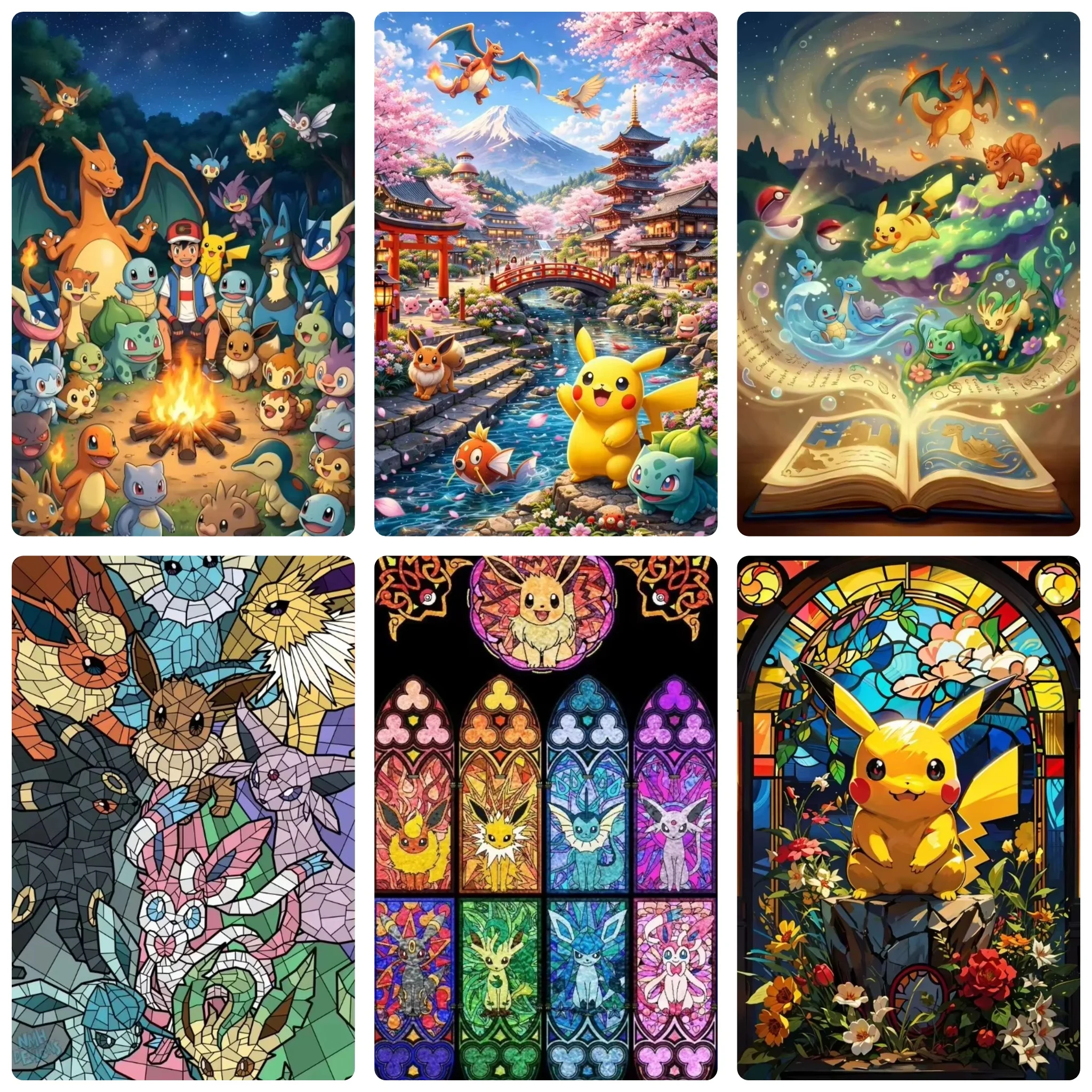 1 Box of 500/1000/1200/2000PCS Pokemon Puzzles for Adults Cute Monster Cartoon Jigsaw Puzzles Home Decoration Gift Frameless