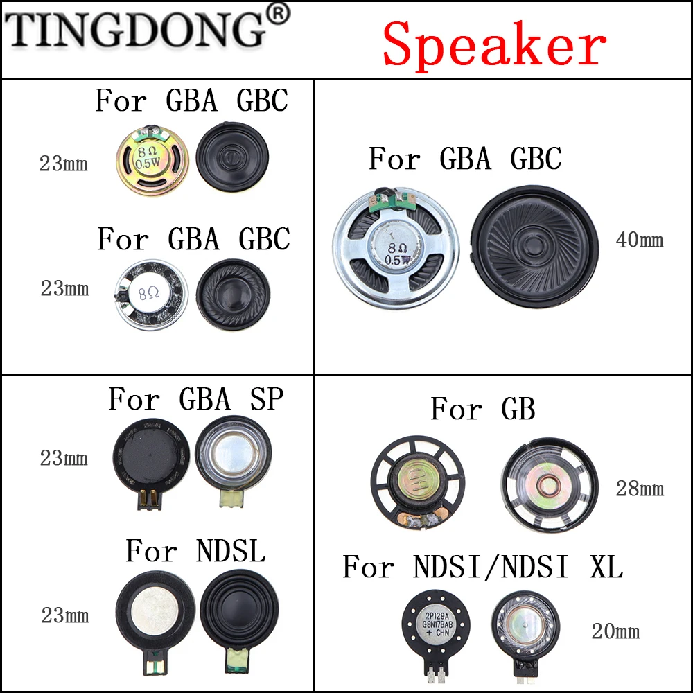 

Game Accessory Loudspeaker Replacement for GB GBC GBA GBA SP NDSi XL NSDL - 40/28/23/20mm Advance Speaker for Gaming Devices