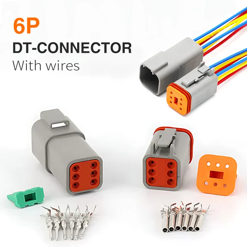 

5/10/100 Sets Deutsch Type Connector Male Female Waterproof DT Connectors 6-Pin Dt04-6p Dt06-6s ,Sealable,6 Position