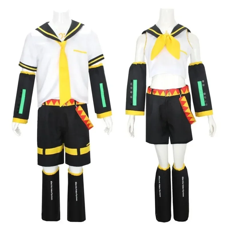 Anime Kcagamine Rin Len Cosplay Costumes Brother Sister Uniform Halloween Party Yellow Wigs Christmas Gifts Tops Pants Clothes