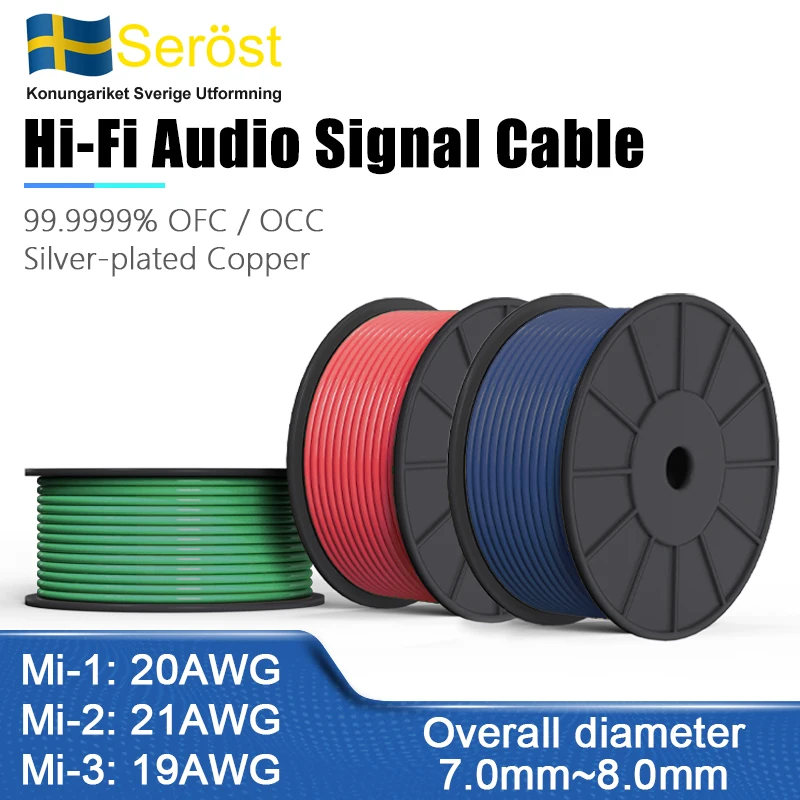 Serost Kabel Mi-1 99.9999% Ofc + Ofc Verzilverde Audiokabel Zuurstofvrije Koperen Rca Signaalkabel Xlr Gebalanceerde Kabel