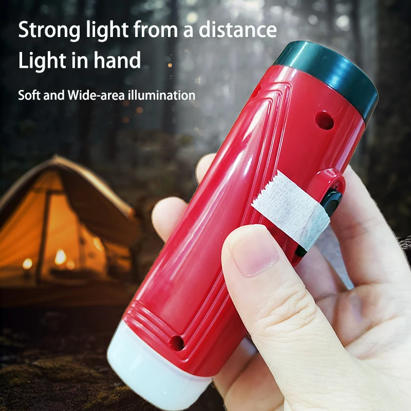 LED Mini Lithium Battery Torch Light with Taillight Portable Rechargeable Flashlights Outdoor Hiking Camping Compact Lamp