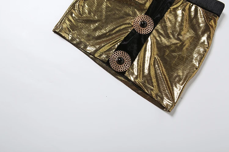 Weird Puss Fashion 2-teiliges Set Damen Trend Rollkragenpullover mit Glockenärmeln und unregelmäßigem Saum aus Cord + Rock mit Metallschnalle Sexy Streetwear – Detail 11