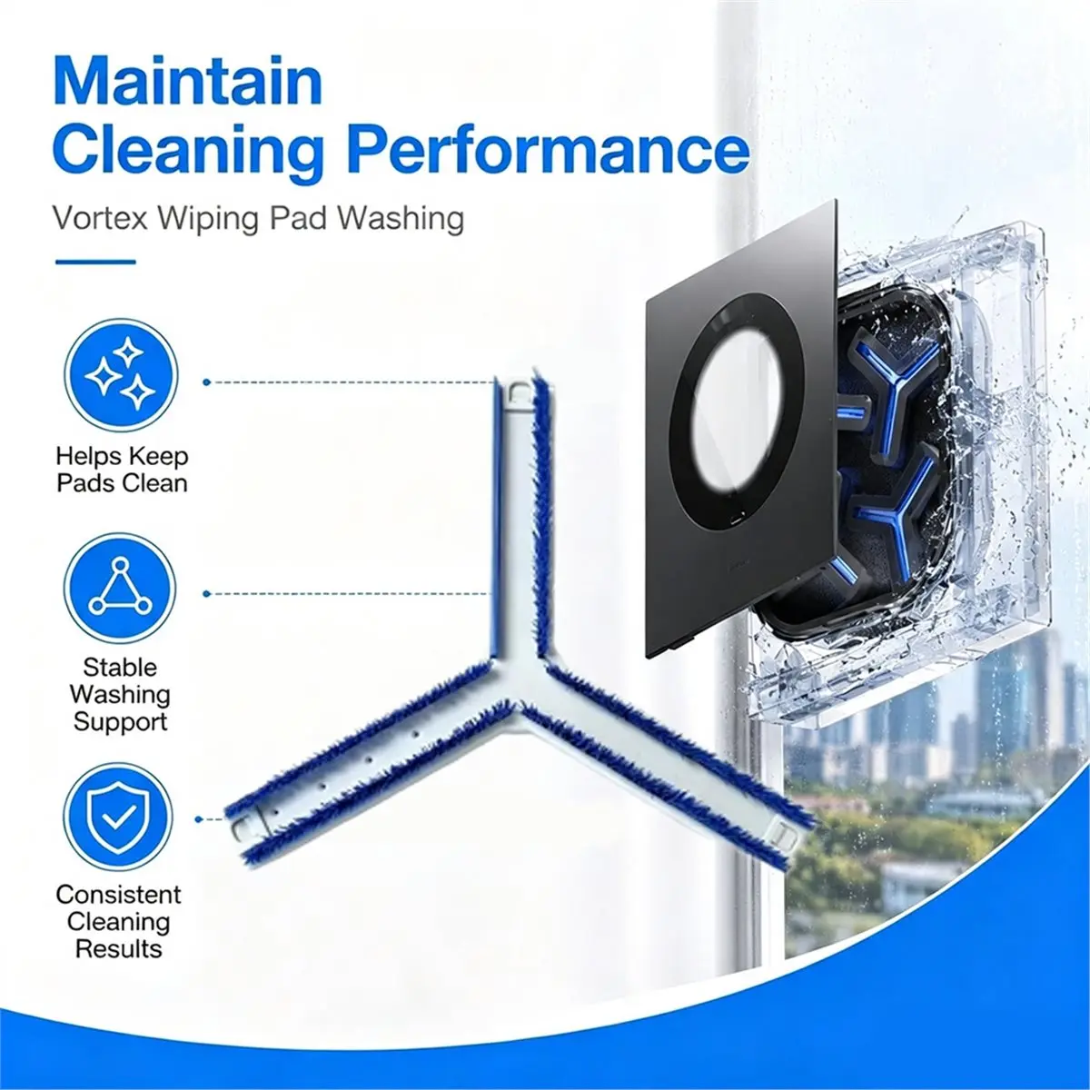 【High Quality】Self-Cleaning Brushes for WINBOT W3 Omni Window High-Speed Rotating Holder Secures Wiping Pads SUMMER
