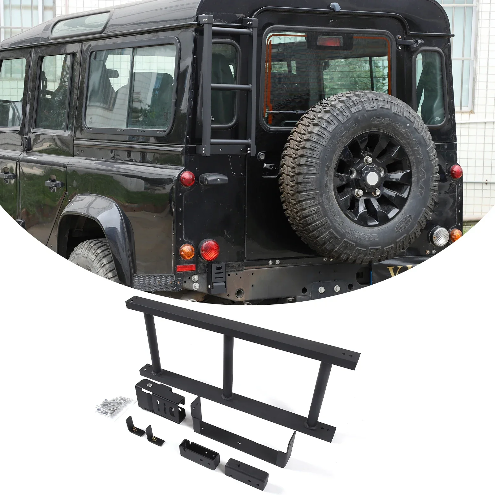 For Land Rover Defender 110 130 2004-2018 Car-styling Aluminum Alloy Car Rear Tail Door Ladder Climbing Car Accessories