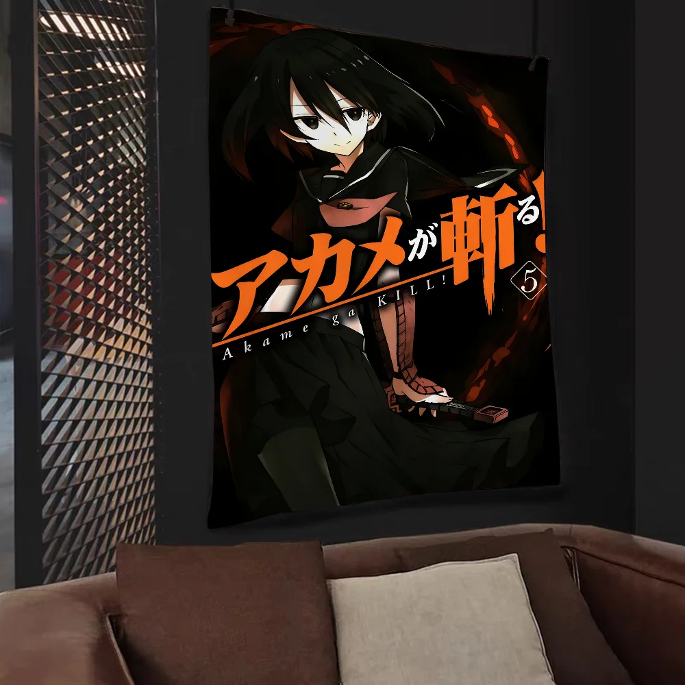 Japanese Anime Akame Ga KILL Anime Tapestry Hanging Tarot Hippie Wall Rugs Dorm Home Decor