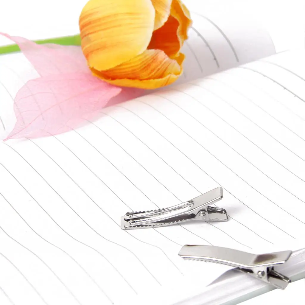 50pcs Small  Hair Clip Prong  Bow Alligator Clips 35mm