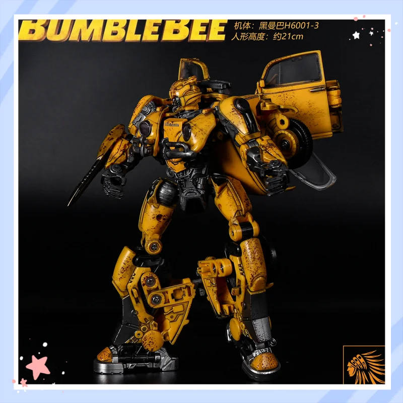 

Black Mamba Bumblebee Weathered Transformer Action Figure Alloy Painted Convertible Car Model Desktop Ornament Collectible Toy